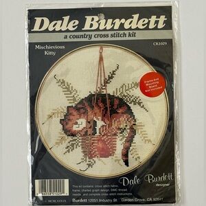 Vintage 1984 Dale Burdett cross stitch kit CK1029 “Mischievous Kitty”